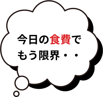 今日の食費でもう限界・・